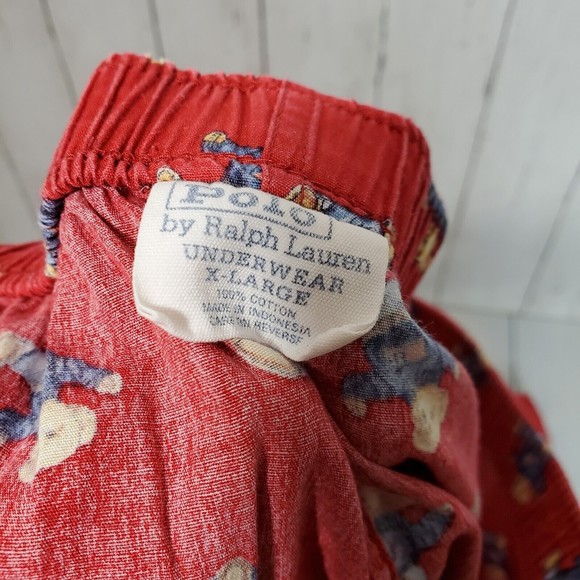 Polo Ralph Lauren Men’s XL Polo Bear PJs Pajama Lounge Pants Red - Picture 11 of 11